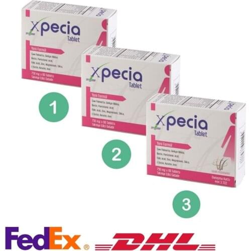 Xpecia 3 Box Hair Loss Treatment Tablet for Women, 750mg 180 Tablets,Biotin,Keratin
