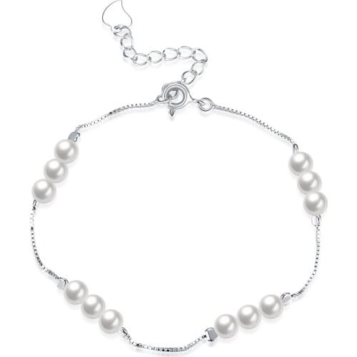 ZEMIOR 925 Sterling Silver Link Bracelets For Women Delicate Shell Pearl Bracelet Anniversary Fine Jewelry The New Listing