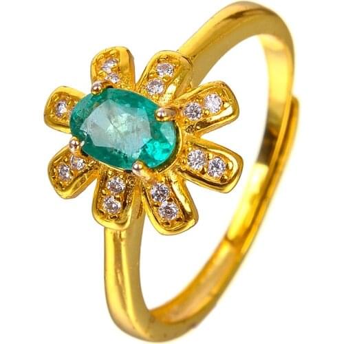 L silver emerald ring 3mm SI grade natural Columbia emerald engagement ring solid 925 sterling silver emerald ring for woman