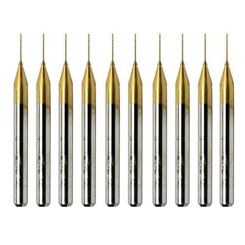 10pcs 1/8" 1.2mm Titanium Coated Carbide PCB Jewelry Tools CNC Drill Bit Router