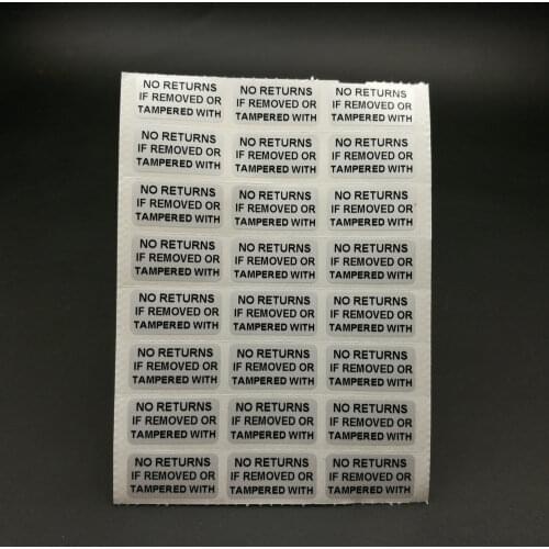 100pcs Warranty Sticker No Return If Removed Or Tempered With 0.78x0.39" ( 20x10mm ) Security Seal Tamper Proof Stickers