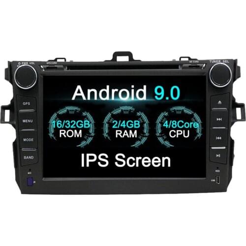 2 din Android 9.0 Car DVD Player For Toyota Corolla 2007 08 09 2013 Car GPS Navigation Head unit multimedia radio tape recorder