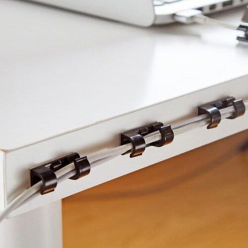 20Pcs Self Stick Wire Organizer Line Cable Clip Buckle Clips Clamp Table Wall Fixer Fastener Holder Data Telephone Line Winder