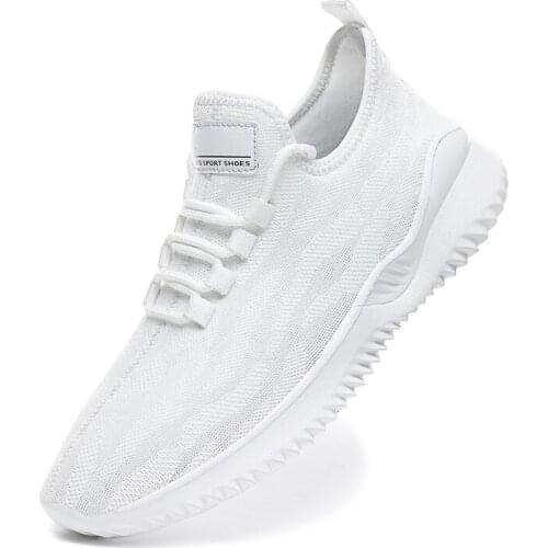 2021 Breathable Mens Sneaker Casual Walking Daily Sport Shoes Black White Color Big size39-46