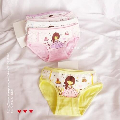 4Pcs Lot Girls Underwear Cotton Material Baby Cartoon Princess Designs Kids Panties ZL35