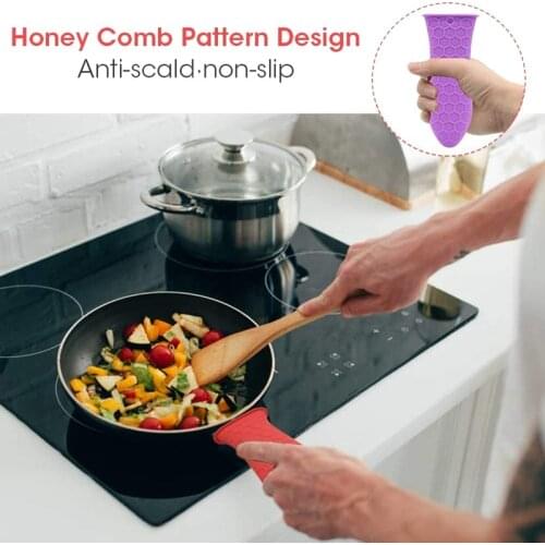 Silicone Hot Handle Cover 5 Pack Hot Handle Holder Sleeve Pot Cast Iron Skillets Handles Covers Resistant Handles Covers