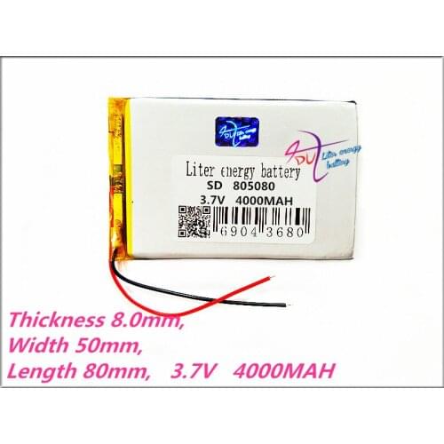 805080 3.7V 4000MAH Polymer cell mobile power charging treasure Power bank GPS mobile phone PAD protable tablet PC