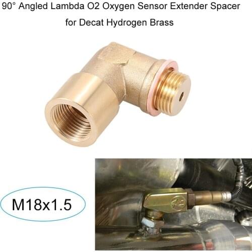 90 Angled Lambda O2 Oxygen Sensor Extender Spacer for Decat Hydrogen Brass M18x1.5