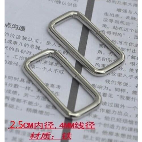 Free Shipping 50pcs 25mm Silver Metal rectangular type Ring Diy Buckle handmade accessories for Purse Bags and Handbag hardwears