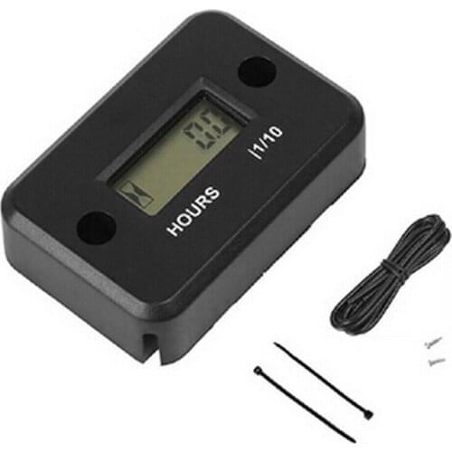 Digital Hour Gauge Motorcycle Inductive Digital Waterproof Digital Hour Meter LCD Display for Bike Motorcycle ATV Boat Offroad