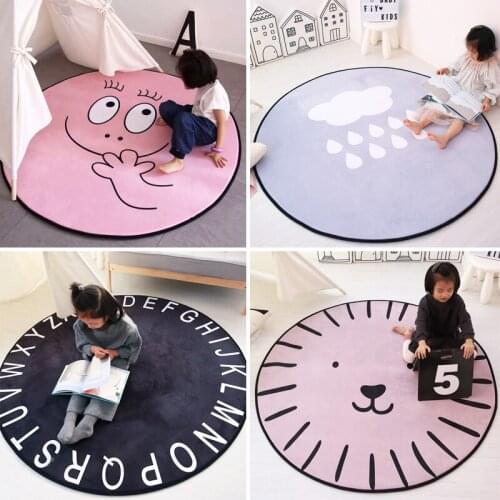 Ins cartoon round slow rebound childrens mat living room bedroom decoration carpet baby game pad animal crawling mat CL190328
