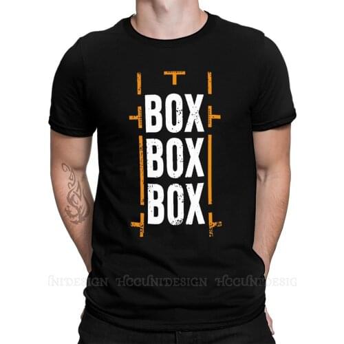 Men T Shirts Formula 1 Funny Tee Shirt 'Box Box Box' Formula 1 Racing Pitstop Short Sleeve T-Shirt Pure Cotton Adult Clothing
