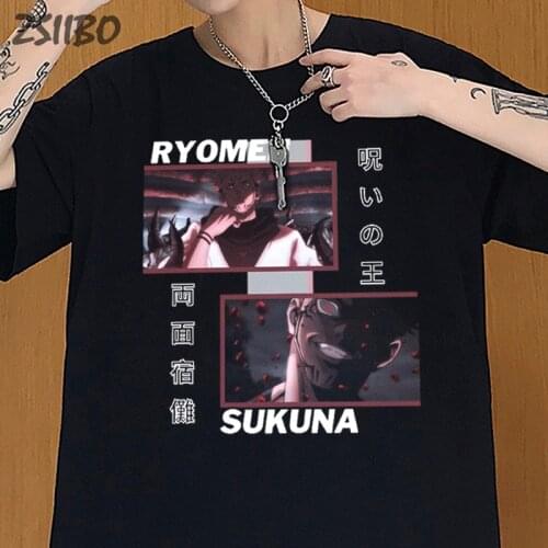 Jujutsu Kaisen Tops Yuji Itadori Mens tshirt Harajuku Unisex T Shirts Anime Funny Printed Ryomen Sukuna T-Shirt Male Streetwear