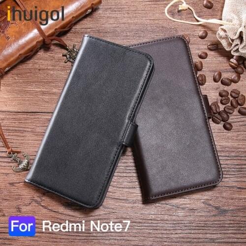 Ihuigol Phone Case For Xiaomi Redmi Note 7 Holder Stand Wallet Flip Funda PU Leather Full Back Cover For Redmi Note 7 Case Coque