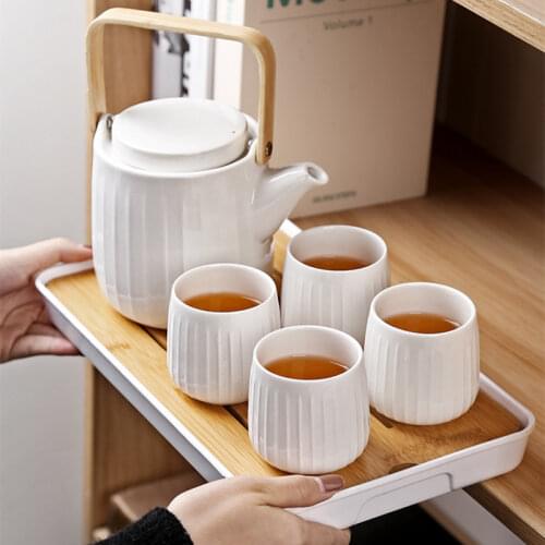 Ceramic Kettle Heat-resistant, High Temperature and Explosion-proof Household Nordic Cool White Boiling Cup 3 L Set Cold Kettle