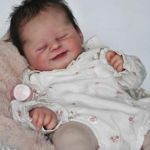 21inch Reborn Doll Kit Alisha Popular Sweet Face Smiling Baby DIY Kit Reborn Unpainted Doll Drop Shipping