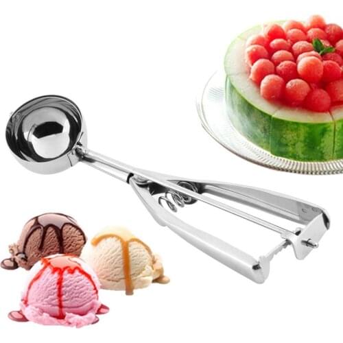 Hot Ice Cream Scoop Spoon Cookies Dough Disher Mash Muffin Spoon Potato Masher Useful Handle Kitchen Tools Stainless Steel