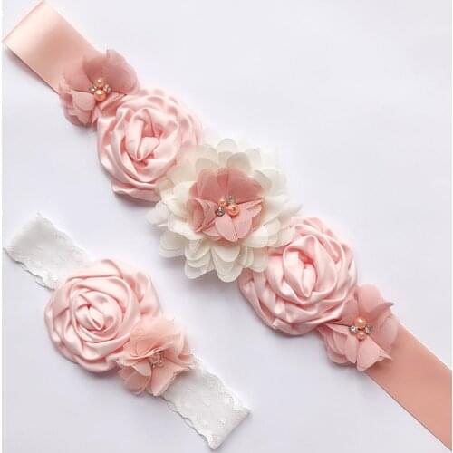 Fashion Luxury Beaded Pearls Handmade Flower Applique Wedding Sashes Bridal Belts For Wedding Dresses