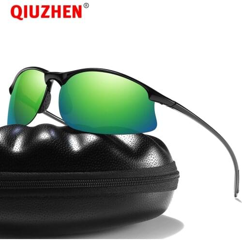 Mens TR-90 Nylon Sports Sun Glasses for Men Half-rim Polarized Sunglasses Lightweight Plastic Memories Fishing Sunglass 2468