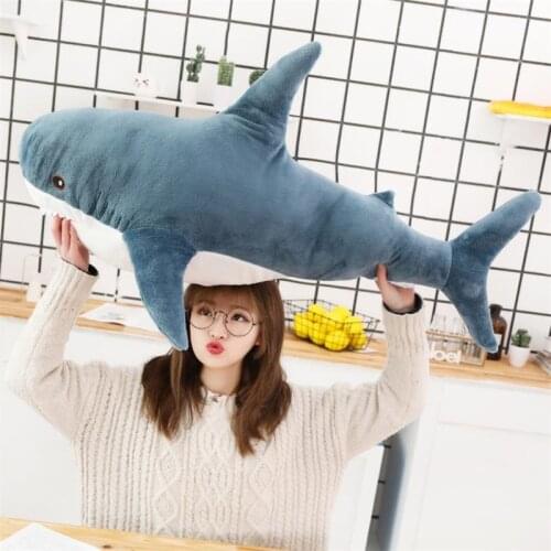 80/100/140cm Soft Shark Plush Toy Stuffed Shark Toy Pillow For Kids Birthday Gift or Shop Home Decoration