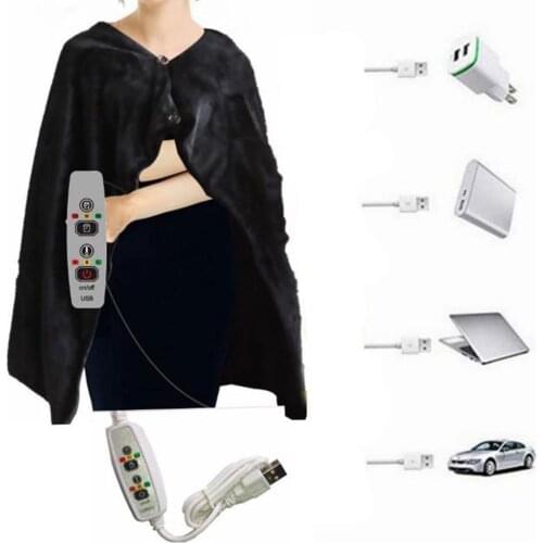 Soft USB Electric Warming Products Heating Blanket Pad Shoulder Neck Mobile Heating Shawl Winter Home Warmer Health Care