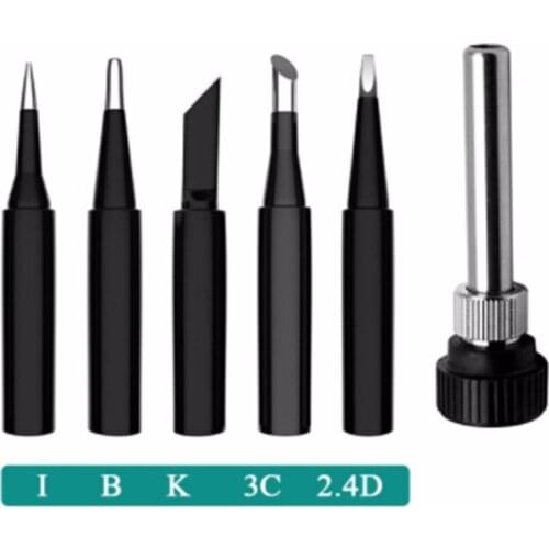 6 PCS Soldering Iron Tip 900M-T Lead Free For Hakko 936 937 938 Soldering Station Oldering Iron Head Set Inside Hot Bare Copper