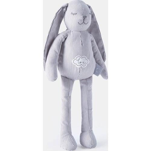 Dressing Gray Striped Long-eared Rabbit Plush Stuffed Soft Toys Sleeping Cartoon Animal Children Birthday Gift Kawaii Room Decor