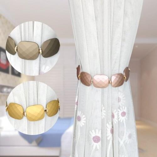 One pair tieback Simple curtain accessories decorative diamond magnet metal hanging buckle bandage strap tie tape M597