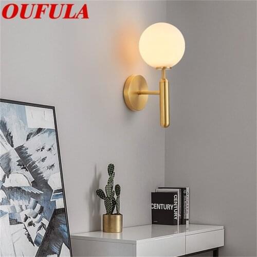 OULALA Brass Indoor Wall Lamps Fixture LED Copper Light Modern Creative Decorative For Living Room Corridor Bedroom