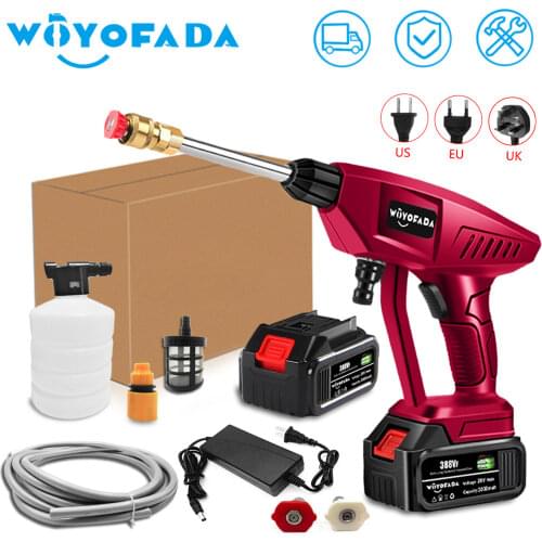 21V 30Bar Electric Car Washer Gun High Pressure Cleaner Foam Nozzle For Auto Cleaning Care Cordless Protable Car Wash Spray