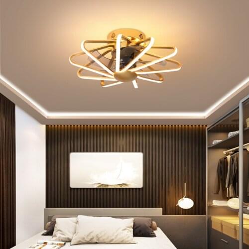 Modern Ceiling Fan With Remote Led Ceiling Fan With Light Living Room Fans 110V 220V Ceiling Fan With Led Light White