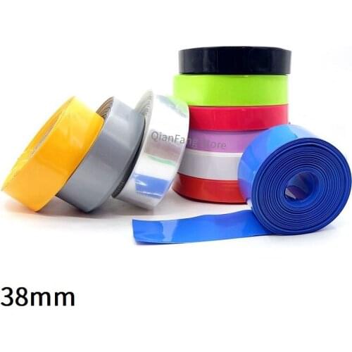 PVC Heat Shrink Tube 58mm Width Blue Clear Shrinkable Cable Sleeve Sheath Pack Cover for 18650 Lithium Battery Film Wrap