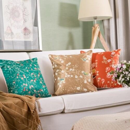 Luxury Embroidery Cushion Cover Sofa Bed Plush Throw Pillows Case Palace Style Floral Home Decor Square Chair Housse