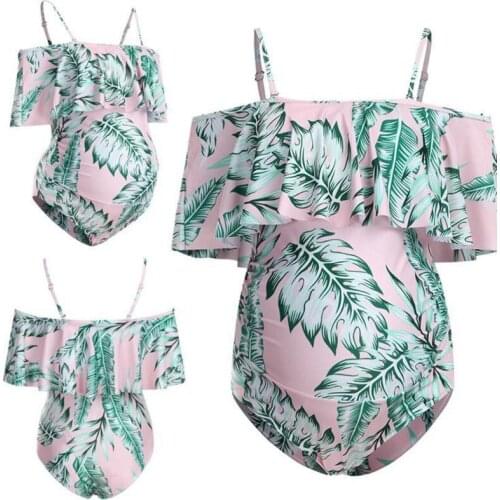 Ruffle One Piece Swimwear Off-shoulder Women Swimsuit Pregnant Plus Size Swim Suit Female Beachwear Flounced Bathing Suits