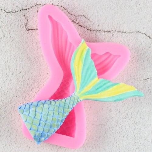 Mermaid Tail Fondant Cake Moulds Silicone Mold Cake Decorating Baking Tools Handmade Soap Mold Fish Fork Tail