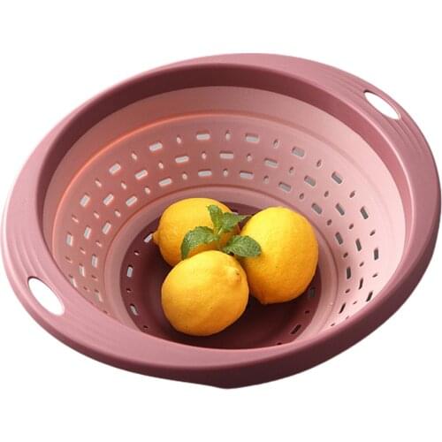 Drain Basket Foldable Multifunctional Silicone Storage Basket Fruits Vegetable Basins Kitchen Utensils