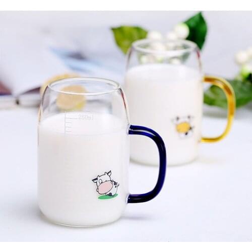 300ml Glass Cup Scale Cup Borosilicate Tea Coffee Mug With Handle Portable Transparent Beer Mug Whiskey Glass Cup