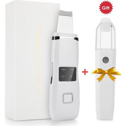 Ultrasonic Skin Scrubber Face Lift Massager Acne Blackhead Remover Ion Deep Facial Cleaning Machine Peeling Shovel Cleaner
