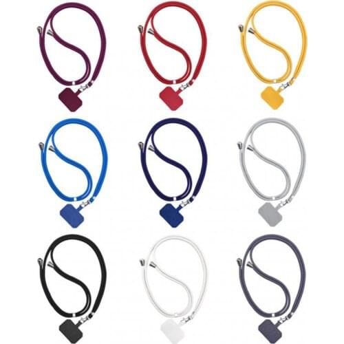 Universal Crossbody Nylon Patch Phone Lanyards Rope Mobile Phone Strap Lanyard 9 Colors Soft Rope for Cell Phone Hanging Cord