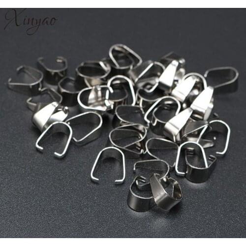 XINYAO 200pcs/lot stainless steel Clasps Pinch Clips Bails Charm Melon Seeds Buckle Pendant DIY Necklace Bracelet Connectors