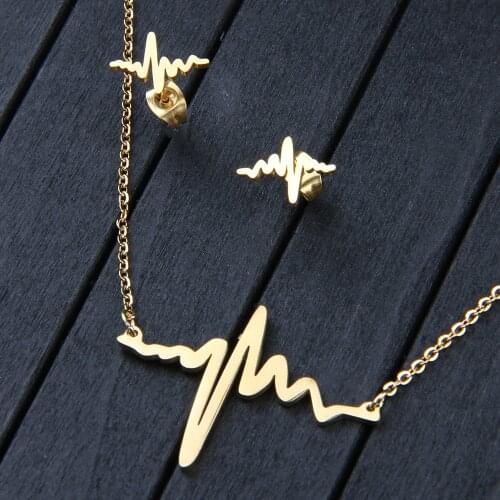 Fashion Bridal Dubai Titanium steel Jewelry Sets Accessories Jewellery Gold color Earrings chain necklace set For Women