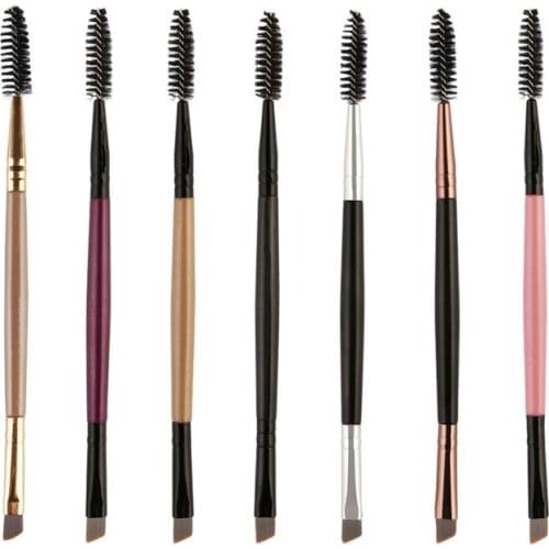 1pcs Double Head Brow Makeup Brush Wood Handle Double Sided Eyebrow Flat Angled Brushes Makeup Brush Tools