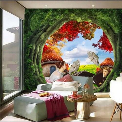 Custom 3D murals,falls in the beautiful forest papel de parede,living room sofa TV wall bedroom restaurant vintage wallpaper