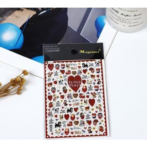 3D Nail Sticker Design DIY Tips Nail Art Ornament Packaging Self Adhesive Transfer Decal Slider