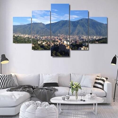 5 Panel Landscape Canvas Wall Art Home Decoration Painting Poster For Living Room Modern HD Pictures Printed