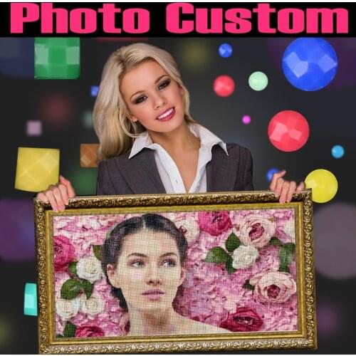 DIAPAI Photo Custom Diamond Painting 5D DIY Picture of Rhinestones Diamond Embroidery 3D Cross Stitch Home Wedding Decoration