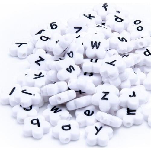 Floral Acrylic Letters beads 1300pcs 4*11mm Plastic English Alphabet A-Z DIY Jewelry Findings Ornament Accessory Bracelet Spacer