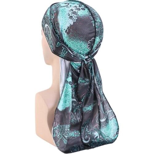 Unisex Durag and Bonnet Long Tail Straps Waves Silky Headwrap Night Sleep Cap Paisley pattern durag sull cap bandanas du rags