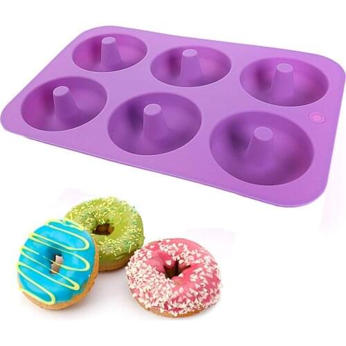 6-Cavity Silicone Donuts Baking Pan Professional Grade Doughnut Pan Mold Non-Stick Donut Mold for Baking Perfect Shaped Dount