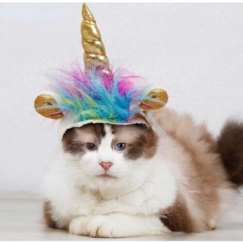 Halloween Dress Up Cat Headgear Unicorn Pet Headgear Dog Christmas Hat Pet Accessories